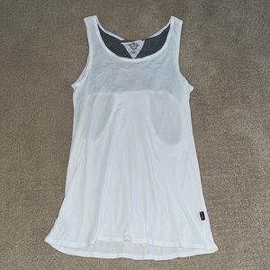 T2LOVE White and Gray Short Sleeve Tank Top